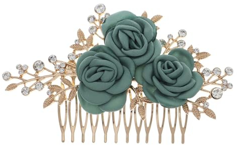 Haarnadelkämme Brauteinsatz Kamm Kopfschmuck Haarnadel Hochzeit Haarkamm Haar-Accessoires(Grün)
