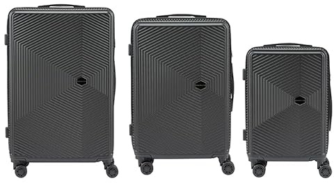 Convector Set 3 Trolley Da Viaggio, Valigie Rigide in Tre Dimensioni Con Ruote Girevoli a 360°, Lucchetto TSA e Struttura in ABS Doppio Strato, Antigraffio e Antiurto
