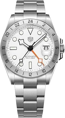 RollsTimi Luxury Men's Watches Automatic Watches NH34 Movement Luminous Pointer Men's Movement Watches 100m Waterproof Stainless Steel Business Sports Watches (Blanc)
