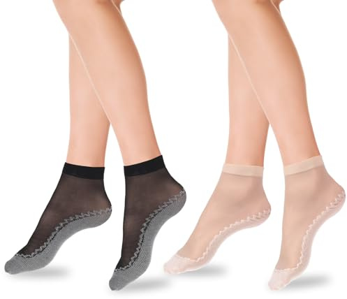 InnoHHustle Calze velate, 12 paia di calze in nylon per donna calze alla caviglia da donna calze di seta con fondo e punta rinforzati