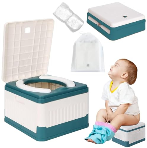 Töpfchen Für Kinder,Töpfchen für Unterwegs,Faltbar Toilettensitz Kinder,Mobiles Töpfchen für Unterwegs,Portable Toilette für Kinder,Reisetöpfchen Faltbar mit weichem PVC-Sitz,Kinder Toilette