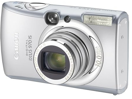 Canon Digital IXUS 970 IS Digital Camera 10 Megapixel 5x Optical Zoom, 6.4 cm 2.5 -Inch display, image stabiliser Silver (Renewed)