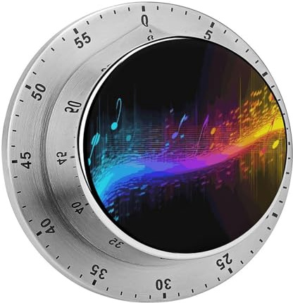 Music Spectrum Kitchen Timers, Manual 60 Minute Wind Up Timer Clock with Loud Alarm, Magnetic Backing, Mechanical Kitchen Timers, No Batteries Required, Countdown Timer for Cooking Baking