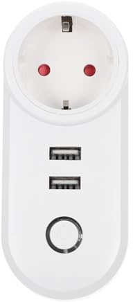 Operitacx Enchufe Inteligente Doble USB Hogar Compatible Wifi para Cocina Oficina y Dormitorio Fácil de Instalar y Controlar App