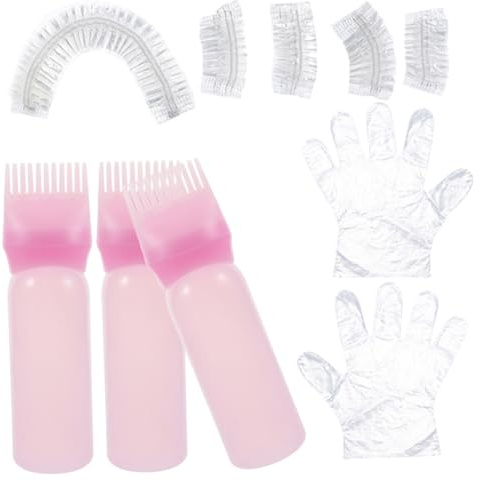 Cabilock Kit de Tinte para Cabello Profesional con Aplicador Flexible y Peineta Raíz Completo con Guantes y Accesorios para Teñir Casa y Salón para Mujeres y Principiantes