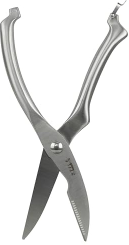 Forbici Trinciapollo Professionali in Acciaio Inox 430 per Cucina, Pollo e Tacchino con Lama Spessa 4 mm e Chiusura di Sicurezza, Utensile BBQ Heavy Duty