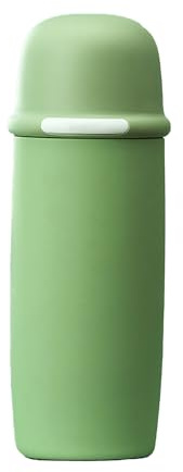 460ml, Taza Termo Cafe, Vaso Termo Cafe para Llevar, Diseño con Asa Oculta, Material de Acero Inoxidable, Ideal para La Escuela, Deportes, Viajes y Acampadas(Green)
