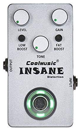 Aumotop Vintage Elektrisk Gitarr Distortion Effektpedal True Bypass Metal Shell Double Gain för Gitarrspelare Musikälskare Silver Blue 1 * Effektpedal