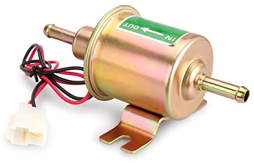 FLYN Universal Elektrische Kraftstoffpumpe Kraftstoffförderung Pumpe Benzinpumpe für Benzin Diesel HEP-02A Gold