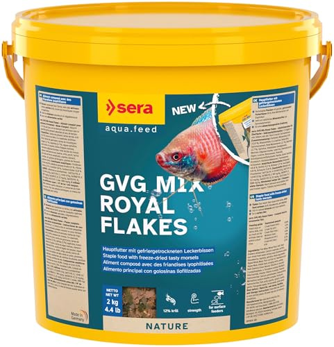 sera GVG-Mix Nature 10 l (2 kg) godsbitarna från flingor och foderdjur för mer variation, flingfoder för akvariet, fiskfoder med hög återvinningsbarhet, därför mindre alger
