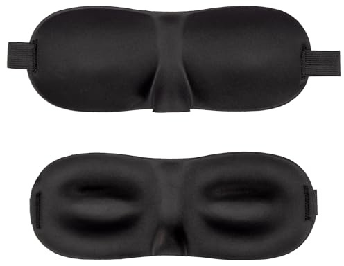 Intirilife Augenmaske in SCHWARZ - 26 x 9 x 2 cm - Ergonomisch Vorgeformte Unisex Schlafmaske für erholsamen Schlaf - Passgenau auf der Nase und mehr Platzfreiheit für Augen und Wimpern
