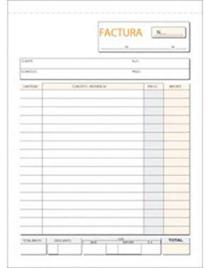 Talonario Facturas T6 145x207 Natural Papel Normal (100h), 5 unidades