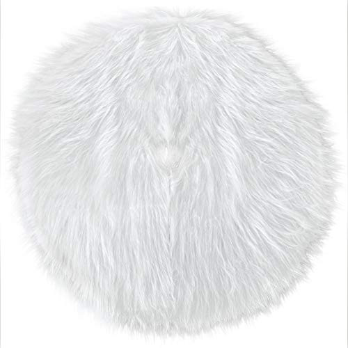 Weiß Kunstpelz Weihnachtsbaum Rock Schnee Baumröcke für Weihnachtsferien Dekorationen (50 cm)