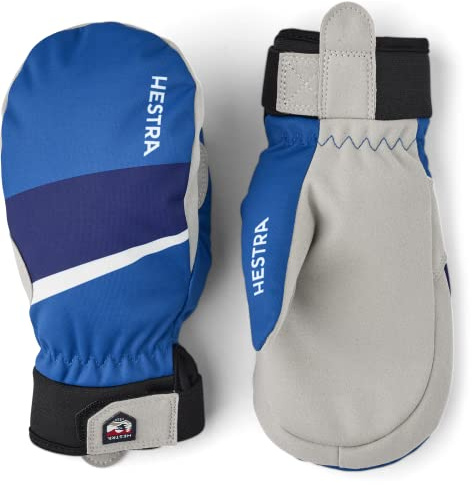 HESTRA Boys Kid's Tracker Junior Mitt Gloves Grey/Blue 6