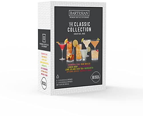 Bartesian The Classic Collection 55417 Cápsulas mezcladoras de cócteles, paquete variado de 8 cápsulas, para coctelera Bartesiana Premium