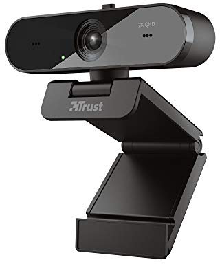 Trust Taxon Webcam PC 2K QHD (2560 X 1440), 2 Microfoni Integrati, Autofocus, 30 FPS, Computer/Mac/Macbook/Laptop/Notebook, Telecamera USB Per Streaming, Skype, Teams, YouTube, Zoom