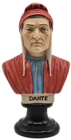 GINGERSHOPONLINE Busto Statua Design: Dante Alighieri - Riproduzione busto, scultura in marmo e resina - circa 15 cm, 350 gr. - Prodotto Toscano, Design Made in Italy - Idea Regalo Casa