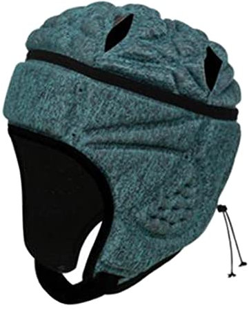 Amagogo Verstellbarer Rugby-Helm Kopfschutz Kopfbedeckung für Fußball Baseball Kopfschutz Weicher Schutzhelm für Erwachsene Jugend - Dunkelgrün