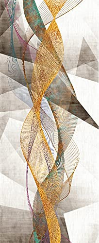 A.Monamour Adesivo Porta Autoadesiva Nastri Colorati Sfondo Geometrico Vinile PVC Adesivi per Porte Interne 3D Pellicola Adesiva Poster Sticker Murale Parete Carta da Parati