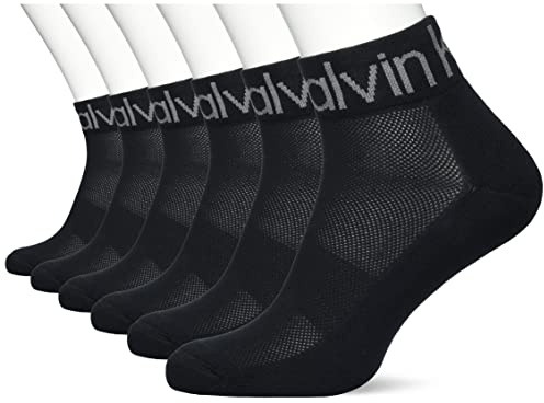 Calvin Klein Herren Quarter Logo Welt Quarter 6 Pack Ecom, Schwarz, Einheitsgröße