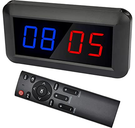 Jhering Electronic Scoreboards with Remote, Portable Score Keeper, Digital Scoreboard for Basketball Ping Pong Volleyball Sport(M Blue/Red)