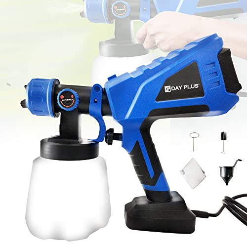 Elektrische Sprühpistole 550W HVLP Lackierpistole Farbsprühsystem mit 1000ml Kapazität Behälter, 3 Spritzmuster und Verstellbarem Luft- und Farbfluss, Wandfarbe Lacke Lasuren Farbsprühgerät