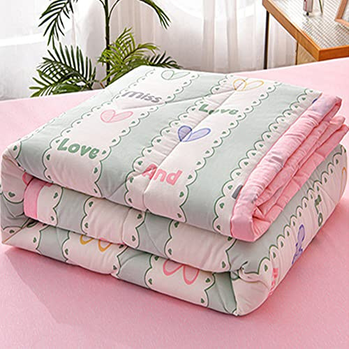 Chickwin Tagesdecke Bettüberwurf Gesteppt, Einfach Blumen Tagesdecke Schlafzimmer Steppdecke Decke Überwurf Wohnzimmer Sofaüberwurf für Einzelbett Doppelbett (200x230cm,Süße Liebe)
