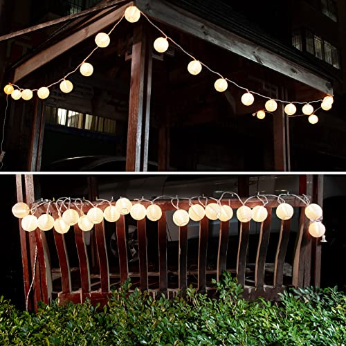Brillarlights Lantern String Lights Plug in,20 Count Mini White Lantern Lights for Bedroom, Decorative String Lights Indoor Outdoor Porch Balcony Decor