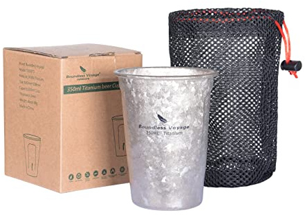iBasingo 350ml Titan Bier Tasse Einlagig Becher Kaffee Tee Cola Cup Outdoor Camping Reise Leichte Wasser Tasse 12oz Picknick Garten Party Cup Festival Geschenk Ti3087D