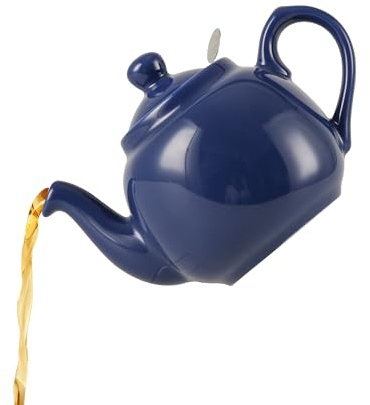 London Pottery Farmhouse - Tetera con infusor, cerámica, azul francés, 2 tazas (600 ml)