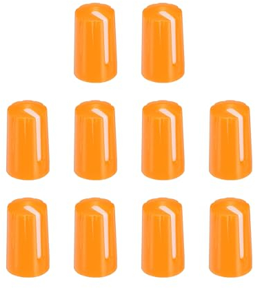 QUARKZMAN Knöpfe Potiknöpfe Potentiometer Drehknopf ABS Gitarre Knopf für 6mm D Typ Welle E-Gitarren Verstärker Stereoanlagen Bass Lautstärke Ton 270° Drehknopf Gelb Weiß 10Stk