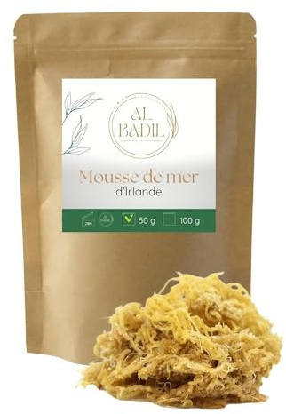 Mousse De Mer Irlandaise - super aliment 100% naturelle - Golden Sea Moss - séchés au soleil - vrac pour preparation votre boisson