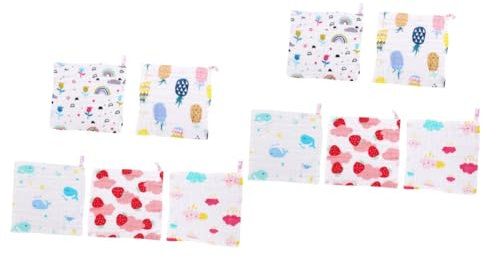 SAFIGLE 10 Piezas Toalla de Cara Toalla babeante paños para eructar paños de Lavado Infantil Toalla de 6 Capas Baberos Toallas pañuelo Babero de algodón Dibujos Animados toallita bebé