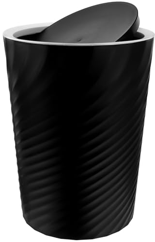 Alipis Poubelle De Salle De Bain Avec Couvercle Corbeille À Déchets Et Spacieuse Pour Bureau Cuisine Et Hôtel Design Polyvalent Noir