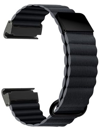 Magnetische Armbänder für Garmin Fenix 5X/5X Plus/Tactix Delta/Charlie/D2 Bravo Armband, Leder Silikon mit Magnet Schleife Schnalle Ersatzarmband Kompatibel mit Garmin Fenix 5X Plus Uhrenarmband (9)