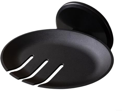 Seifenhalter, Seifenschalen, Seifenhalter, Wandmontage, für Dusche, Badewanne, Küchenspüle, ohne Bohren, 13,2 cm x 9,5 cm x 7,5 cm (schwarz)