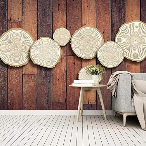 Papier Peint Murale 3D Tridimensionnel Moderne Vintage Panneau De Bois Grain De Bois Tv Fond Mur Peinture Déco Papier Peint 3D Salon Tv Sofa De Séjour Chambre Coucher Mural Murale Enfant-430cm×300cm