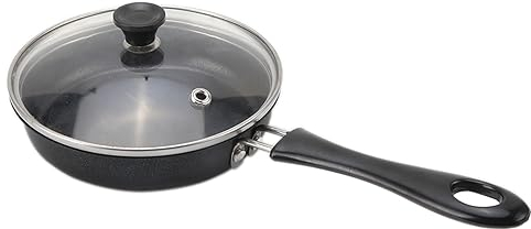 Felenny Mini Egg Omelette Pan, 4.7 Inch Non Stick Frying Pan with Glass Lid, Safe Non Stick Coating, Less Oil, Heat-Resistant Handle, Ideal for Single or Small Family Cooking