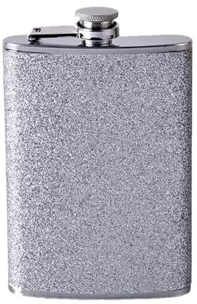 EORPAVU Flasques,Mini flacon, Mini flasque portable en acier inoxydable, 8 oz d'argent 230 ml, bouteille de vin pour la maison, les cadeaux, les voyages, les randonneurs et les skieurs