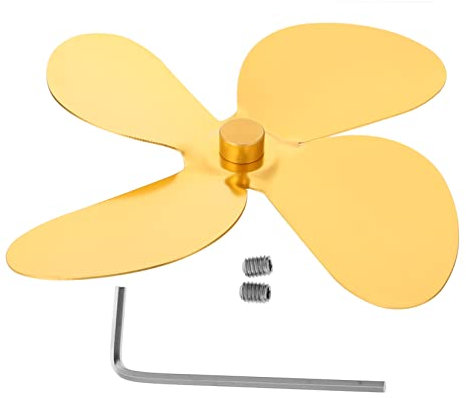 HOLIDYOYO Leiser Betrieb Wärmebetriebener Kaminventilator Aluminiumventilator 4-blatt-ofenventilator Ersatzteile