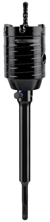 Mollom Sierra copa para hormigón 50mm (1-31/32) SDS Plus vástago 220mm | Cortador de orificios resistente,broca piloto 110 mm,tornillo antideslizante para piedra,ladrillo,pared,albañilería