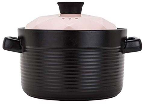 CWCQGH Cazuela, Cazuela Redonda de Cerámica Olla de Barro de Cerámica Utensilios de Cocina de Cerámica con Tapa Cazuela de Cerámica Resistente al Calor