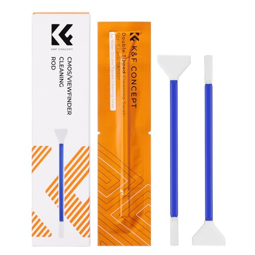 K&F CONCEPT Sensor-Reinigungsset für APS-C-Format, 5 Stück, Blau | 16mm Doppelkopf Mikrofaser-Swabs für APS-C-Format-Kameras und Sucher, Objektive, Einzeln Vakuumverpackt, MA02