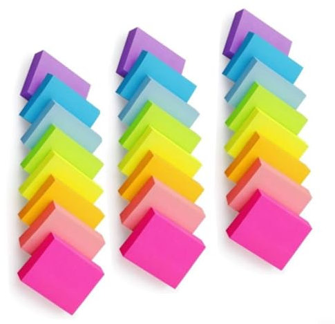 Springwillfly Haftnotizblöcke, 51 x 38 mm, 75 Blatt/Block für Zuhause, Schule, Büro, wiederverschließbare tägliche Veranstaltungen, 24 Packungen