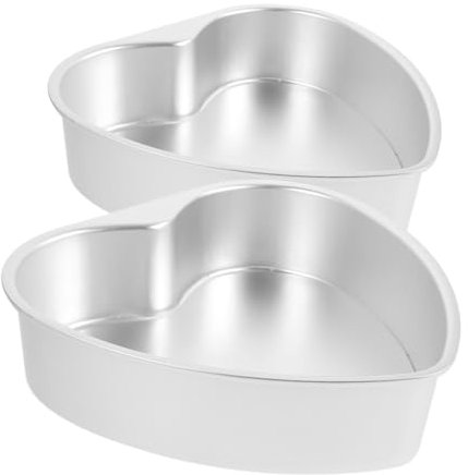 Luxshiny 2pezzi Stampo Cuore per Torte Teglia in Alluminio Forma di Cuore Mini Tortiere Antiaderenti con Base Rimovibile per Dolci di San e Occasioni Speciali