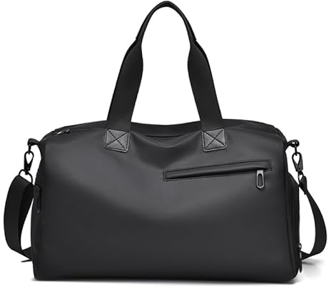 Borsa sportiva Borsa da palestra per uomo donna grande borsa da viaggio con scarpe e scomparti bagnati fine settimana viaggio borse sportive fitness palestra, Nero , Mediano/Grande, 550