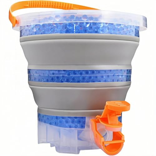 NOWAITT Collapsible Gel Gun Ammo Bucket, Gel Balls Container with Filter, Three-position water output adjustment switch-Splatter Toy Accessory