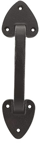 FOYTOKI Maniglia per Porta da Fienile in Ferro Battuto Nero, Resistente alla Ruggine allo Sbiadimento, Design Semplice e Pratico per Porte Scorrevoli e Garage
