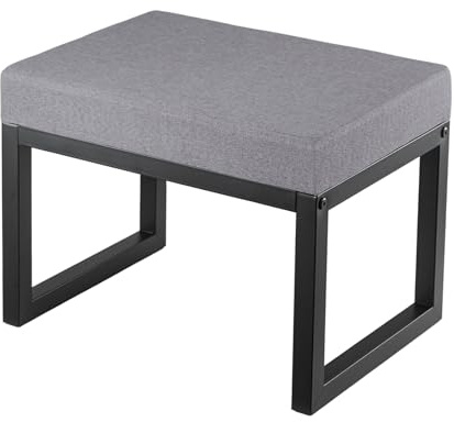 Small Foot Stool with Padded Seat Pouffe Stool Change Shoe Footrest Ottoman