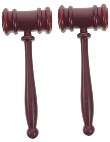 LRXIYODE 2pcs Boys and Girls Toy Gavel and Judge Hammer Set Plastic Auction Hammer Role Play Toy for Children Lightweight Courtroom Cosplay for Boys and Girls